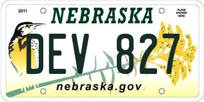 NE license plate DEV827