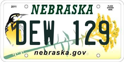 NE license plate DEW129