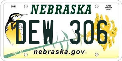 NE license plate DEW306