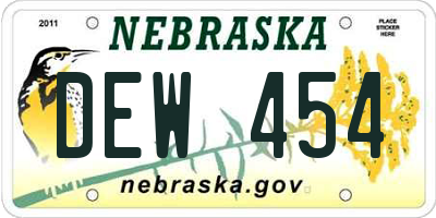 NE license plate DEW454