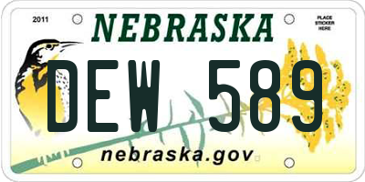 NE license plate DEW589