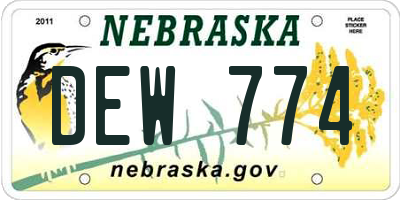 NE license plate DEW774