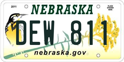 NE license plate DEW811