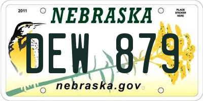 NE license plate DEW879