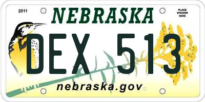 NE license plate DEX513