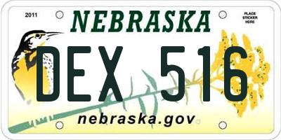 NE license plate DEX516