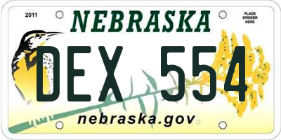 NE license plate DEX554