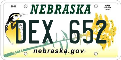 NE license plate DEX652