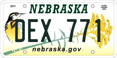 NE license plate DEX771