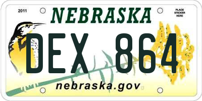 NE license plate DEX864