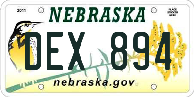 NE license plate DEX894