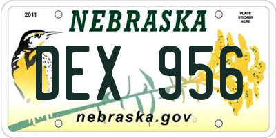 NE license plate DEX956