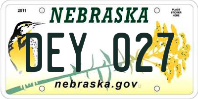 NE license plate DEY027