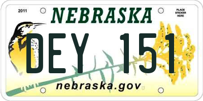 NE license plate DEY151