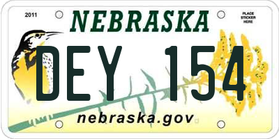 NE license plate DEY154