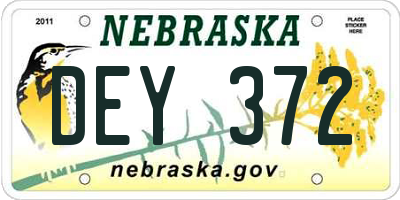 NE license plate DEY372