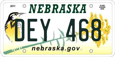 NE license plate DEY468