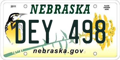 NE license plate DEY498