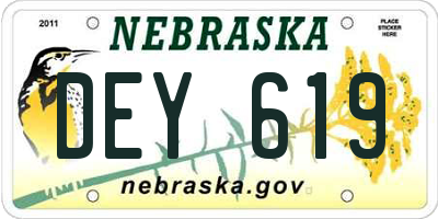 NE license plate DEY619