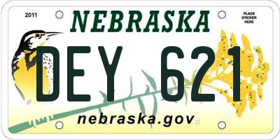 NE license plate DEY621