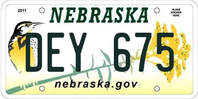 NE license plate DEY675