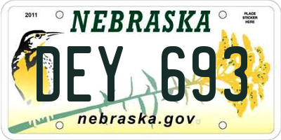 NE license plate DEY693