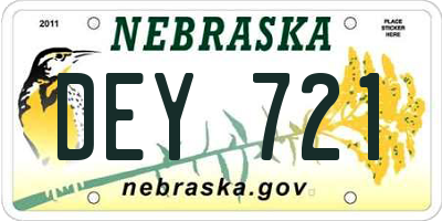 NE license plate DEY721