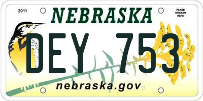NE license plate DEY753