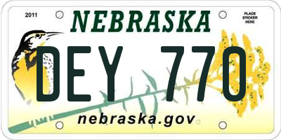 NE license plate DEY770
