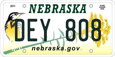 NE license plate DEY808
