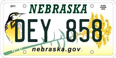 NE license plate DEY858