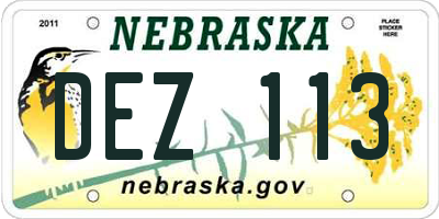 NE license plate DEZ113