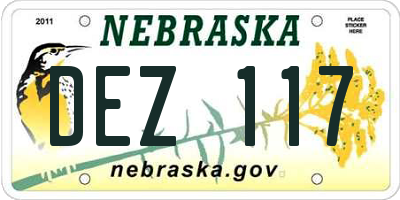 NE license plate DEZ117