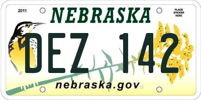 NE license plate DEZ142