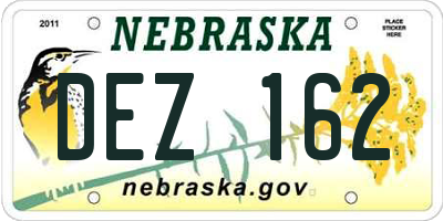 NE license plate DEZ162