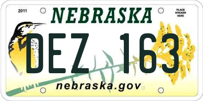 NE license plate DEZ163