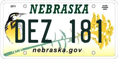 NE license plate DEZ181
