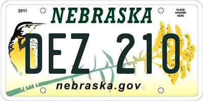 NE license plate DEZ210
