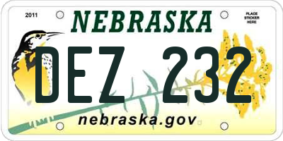 NE license plate DEZ232