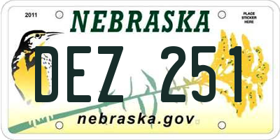 NE license plate DEZ251