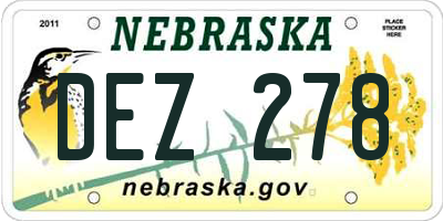 NE license plate DEZ278