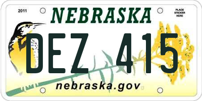 NE license plate DEZ415