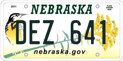 NE license plate DEZ641