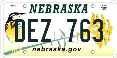 NE license plate DEZ763