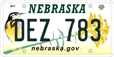 NE license plate DEZ783