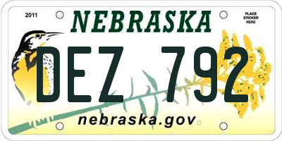 NE license plate DEZ792