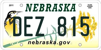 NE license plate DEZ815