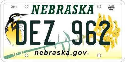 NE license plate DEZ962