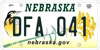 NE license plate DFA041