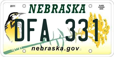 NE license plate DFA331